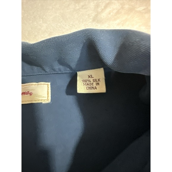Tommy Bahama Blue Shirt Mens XL 100% Silk Short Sleeve Button-Up - Picture 4 of 15